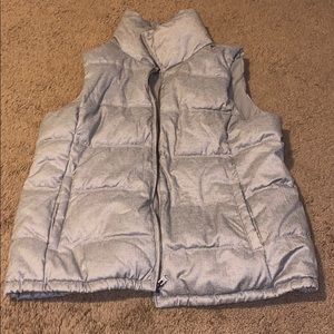 Old Navy Light Grey Fleece Lined puffer Vest